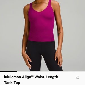 Waist length Align Tank size 6- magenta purple colour